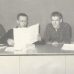 The l962 yearbook staff pose for a picture. From left are Mary Sue Cox, Howard Hunt, Randall Wheat and Pearl Hardwick. Good yearbooks require money. The money comes from advertising. In the years when the Southern Railroad shops were thriving and Ferguson itself was a booming community, the staff had enough ad revenue to publish award winning yearbooks every year. After the shops closed and the town declined, ad revenue fell off, and the books were no longer competitive with the wealthier schools in Danville, Campbellsville, Harrodsburg, Middlesboro, Louisville and Lexington. Nevertheless, the school continued to publish yearbooks until the 1967-68 year, and today they remain a key source of information and photos.