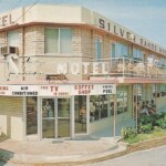 So that Class of 1961 Florida Trip turned out to be the last one the school took, but the kids who went still remember it as one of their greatest experiences. They chartered a Greyhound bus, took four teachers (Jane Stewart, Lona Harris and the newly married Elaine Cornell Whitaker and Howard Whitaker) as chaperones, and stayed at this Silver Sands Motel in Daytona Beach for seven days. The motel fronted on the beach plus had a large pool. The students took a yacht trip to an off shore orange plantation, where they got to walk through groves of orange trees laden with fruit. The photo at the top left of this page is a scene from this yacht trip. They also spent a day at St. Augustine touring all the historical sites. Cecil Goff received a movie camera as a graduation gift and spent the Florida trip taking hours of footage. He is now converting the reels to a DVD to show at a future reunion. For almost half a century Ferguson was the only high school in the county which took a Florida trip and ending this tradition was another major step in the decline of the school. So that Class of 1961 Florida Trip turned out to be the last one the school took, but the kids who went still remember it as one of their greatest experiences. They chartered a Greyhound bus, took four teachers (Jane Stewart, Lona Harris and the newly married Elaine Cornell Whitaker and Howard Whitaker) as chaperones, and stayed at this Silver Sands Motel in Daytona Beach for seven days. The motel fronted on the beach plus had a large pool. The students took a yacht trip to an off shore orange plantation, where they got to walk through groves of orange trees laden with fruit. The photo at the top left of this page is a scene from this yacht trip. They also spent a day at St. Augustine touring all the historical sites. Cecil Goff received a movie camera as a graduation gift and spent the Florida trip taking hours of footage. He is now converting the reels to a DVD to show at a future reunion. For almost half a century Ferguson was the only high school in the county which took a Florida trip and ending this tradition was another major step in the decline of the school.