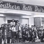 The annual first and second grade trip to the Southern Belle Dairy. Can you locate Nancy Atchley, Joetta Whitaker, Pam Duncan and Eddie Bill Ping in this picture ? At the conclusion of the trip, each student received a free ice cream cone or fudgesicle, which they are still eating here.