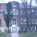 Ferguson School, March 1960. This is the last known photo of the school before the administration/ home ec/ cafeteria annex was added to the right. The classrooms and library are to the right, with the auditorium to the left. To the rear on the second floor are additional high school classrooms over the auditorium. In 1960, although Ferguson was a small school, this was the largest high school auditorium in the 12th Region. As small schools were consolidated into large county schools in the 60s, larger facilities were finally built, surpassing it. However, this remained the largest stage in the region until the school closed. Architects worked with drama experts from Centre College and Eastern Kentucky State College in designing both stage and auditorium, one of the state's finest performing centers when new.