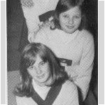 These were the eighth grade cheerleaders during the championship 1966-67 season. They cheered for the team at all eighth grade and ninth grade games but when the eighth graders had to stand in as the high school's junior varsity, the regular JV cheerleaders cheered. These girls were taken on the team bus to all away games. Top to bottom are Debbie Sadler, Rhonda Beckman and Patty Hudson.
These girls were the end of an era : half a century in which truly talented girl athletes spent their time cheering for the boys rather than playing on their own girls sports teams. Shortly after this season, thanks to Federal Title 9, schools were all required to offer girls basketball, volleyball and softball teams. And while some girls still chose to cheer, the best of them spent their weekends travelling to cheering tournaments rather than cheering for their school's boys' teams. Today, many girls in cheerleading have academic eligibility problems, but all five of these girls were honor students.
At right, Coach Dan Omlor accepts the 7th Grade Region Championship trophy after Ferguson beat Somerset 66-56 at the Somerset Gym. Both teams had come into the game 12-0 and it was a sellout, the largest crowd ever to see a 7th grade game in Pulaski County. These were the eighth grade cheerleaders during the championship 1966-67 season. They cheered for the team at all eighth grade and ninth grade games but when the eighth graders had to stand in as the high school's junior varsity, the regular JV cheerleaders cheered. These girls were taken on the team bus to all away games. Top to bottom are Debbie Sadler, Rhonda Beckman and Patty Hudson. These girls were the end of an era : half a century in which truly talented girl athletes spent their time cheering for the boys rather than playing on their own girls sports teams. Shortly after this season, thanks to Federal Title 9, schools were all required to offer girls basketball, volleyball and softball teams. And while some girls still chose to cheer, the best of them spent their weekends travelling to cheering tournaments rather than cheering for their school's boys' teams. Today, many girls in cheerleading have academic eligibility problems, but all five of these girls were honor students. At right, Coach Dan Omlor accepts the 7th Grade Region Championship trophy after Ferguson beat Somerset 66-56 at the Somerset Gym. Both teams had come into the game 12-0 and it was a sellout, the largest crowd ever to see a 7th grade game in Pulaski County.