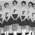 JV cheerleaders in November of 1962 : From left : Linda Garland (7th), Judy Hamm (8th), Margaret Tucker (8th), Brenda New (8th), Nancy Atchley (7th), Leona Hamm (7th). Linda, Nancy and Leona would cheer for teams coached by four different coaches in their next five years : Herb Childers, David Cowan, Dan Omlor and Jim Wilson. Their seventh grade would become the last class to graduate from Ferguson High School. JV cheerleaders in November of 1962 : From left : Linda Garland (7th), Judy Hamm (8th), Margaret Tucker (8th), Brenda New (8th), Nancy Atchley (7th), Leona Hamm (7th). Linda, Nancy and Leona would cheer for teams coached by four different coaches in their next five years : Herb Childers, David Cowan, Dan Omlor and Jim Wilson. Their seventh grade would become the last class to graduate from Ferguson High School.