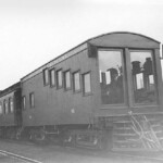 This wierd looking car appeared in Ferguson once or twice a month. It was an observation car. Rail road officials would ride the entire line using this car to look for maintenance issues. Notice the staggered side windows. Seats inside were in raised rows, like at a stadium. The men could look out over the heads of the row ahead of them and still see clearly out the front windows, then look out the side windows level with their seats. Note the cowcatcher on the front of the car, designed to move cattle, deer or other animals or if needed any branches or brush that might be laying on the track.