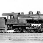 These 2-8-0s stopped at Ferguson for servicing once a month or so. They were off the Southern's subsidiary line, the Cincinnati, New Orleans and Texas Pacific. These hauled shorter trains, about 50-75 cars, and were designed for basically level terrain. But on the areas for which they were intended they were very fast, so they were suitable for hauling milk, livestock, mail and passengers. Notice the space between the driving wheels and the boiler. This was effective in dissipating heat, which built up due to the high speeds.