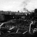 The Ferguson Depot was built during the Summer and Fall of 1916. The lumber in it was timbered in Pulaski County on bluffs overlooking Rockcastle River. The bricks used were mixed and fired in Pulaski County near Burnside. The heavier stones came from quarries down in Tennessee, the slate shingles came from quarries near Calhoun, Georgia and the glass in the windows came from the Cincinnati Glass House. Foremen were brought in by the Southern Railroad but the workers were hired locally.
